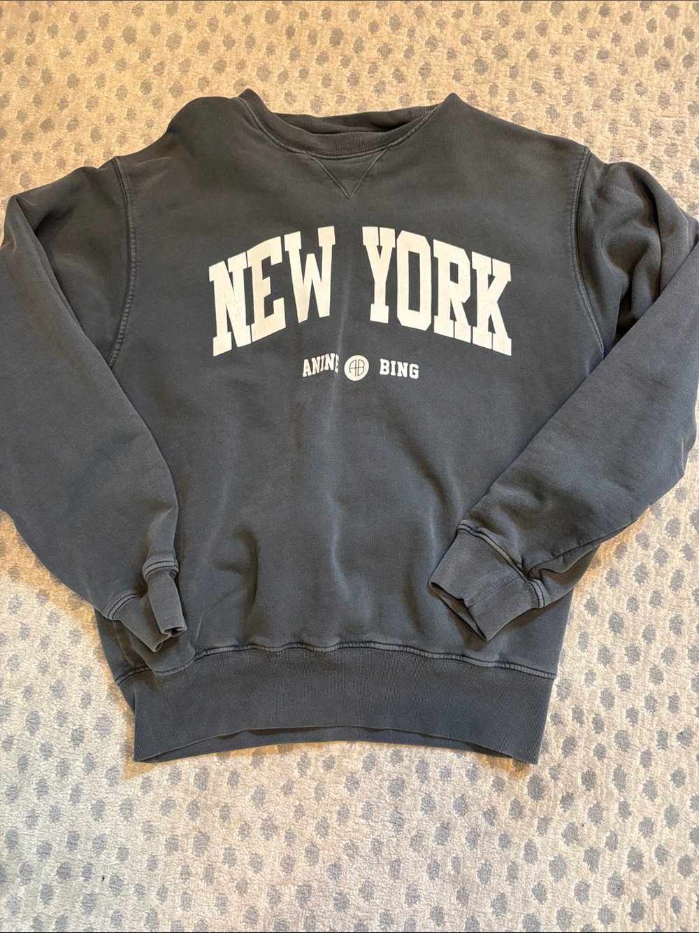 Anine Bing Charcoal 'New York' Crewneck Sweatshirt